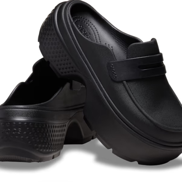 Crocs Unisex Stomp Platform Black Penny Loafer Size 8 - Picture 6 of 8
